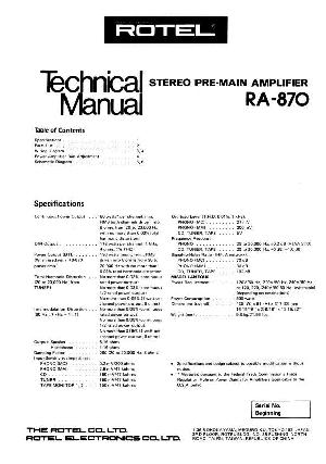Service manual Rotel RA-870 ― Manual-Shop.ru