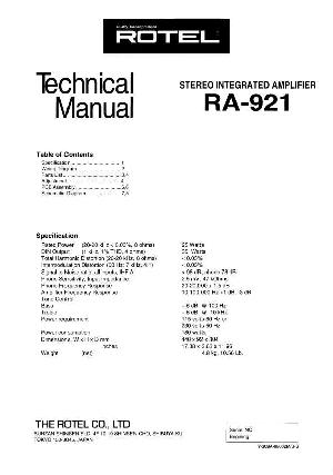 Сервисная инструкция Rotel RA-921 ― Manual-Shop.ru