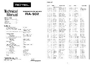 Сервисная инструкция Rotel RA-932 ― Manual-Shop.ru