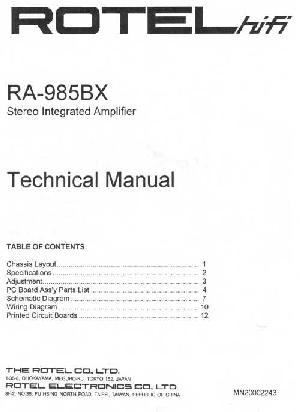 Сервисная инструкция Rotel RA-985BX ― Manual-Shop.ru