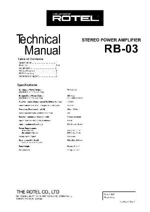 Сервисная инструкция Rotel RB-03  ― Manual-Shop.ru