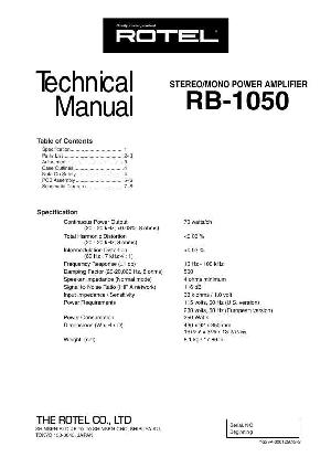 Сервисная инструкция Rotel RB-1050  ― Manual-Shop.ru
