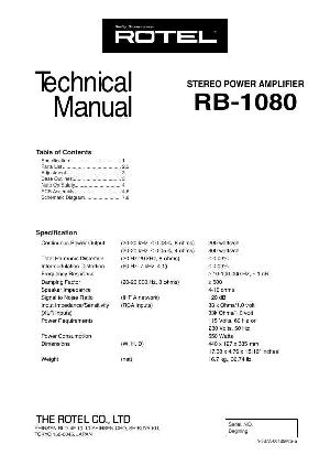 Сервисная инструкция Rotel RB-1080  ― Manual-Shop.ru