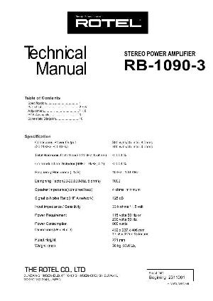 Сервисная инструкция Rotel RB-1090-3  ― Manual-Shop.ru
