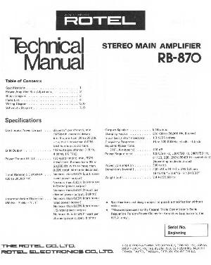 Service manual Rotel RB-870  ― Manual-Shop.ru
