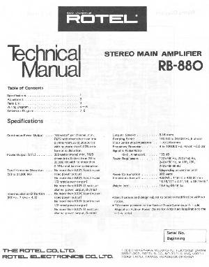 Сервисная инструкция Rotel RB-880 ― Manual-Shop.ru