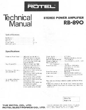 Сервисная инструкция Rotel RB-890 ― Manual-Shop.ru