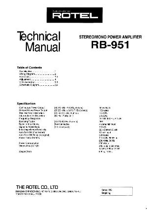 Сервисная инструкция Rotel RB-951 ― Manual-Shop.ru