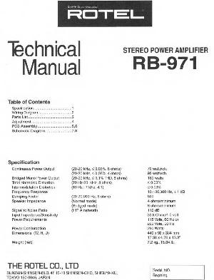 Сервисная инструкция Rotel RB-971 ― Manual-Shop.ru
