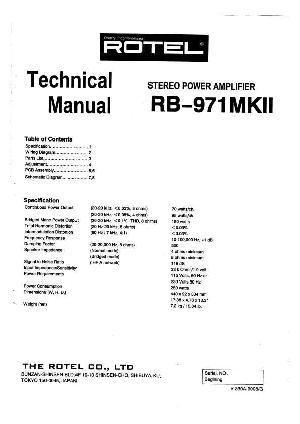 Сервисная инструкция Rotel RB-971MKII ― Manual-Shop.ru