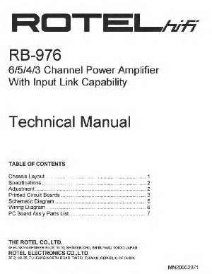 Сервисная инструкция Rotel RB-976 ― Manual-Shop.ru