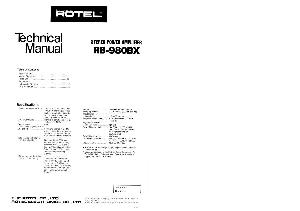 Сервисная инструкция Rotel RB-980BX ― Manual-Shop.ru