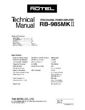Сервисная инструкция Rotel RB-985MKII ― Manual-Shop.ru