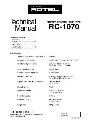 Сервисная инструкция Rotel RC-1070 ― Manual-Shop.ru