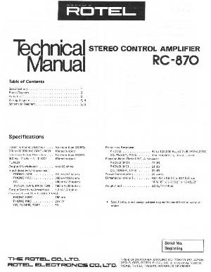 Service manual Rotel RC-870 ― Manual-Shop.ru
