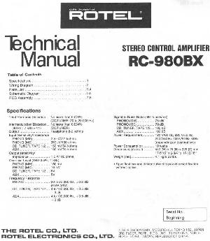 Сервисная инструкция Rotel RC-980BX ― Manual-Shop.ru