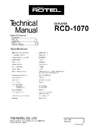 Сервисная инструкция Rotel RCD-1070 ― Manual-Shop.ru