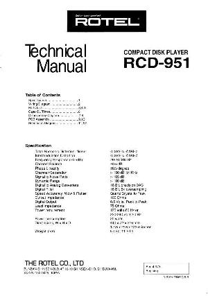 Сервисная инструкция Rotel RCD-951  ― Manual-Shop.ru