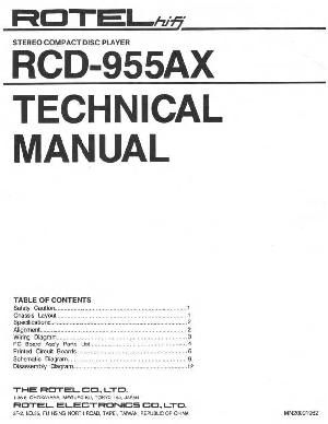 Сервисная инструкция Rotel RCD-955AX  ― Manual-Shop.ru