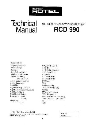 Service manual Rotel RCD-990 ― Manual-Shop.ru