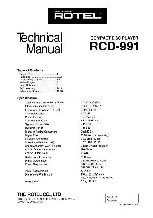 Сервисная инструкция Rotel RCD-991 ― Manual-Shop.ru