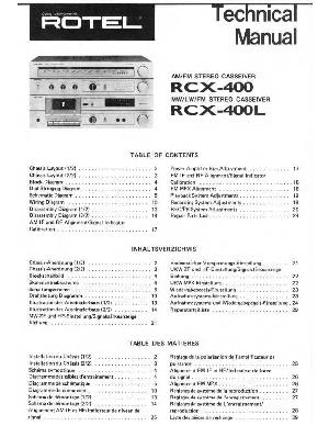 Сервисная инструкция Rotel RCX-400, RCX-400L ― Manual-Shop.ru