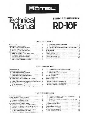 Сервисная инструкция Rotel RD-18F ― Manual-Shop.ru