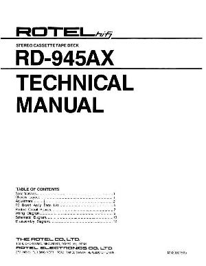 Сервисная инструкция Rotel RD-945AX ― Manual-Shop.ru