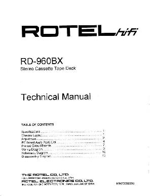 Сервисная инструкция Rotel RD-960BX ― Manual-Shop.ru