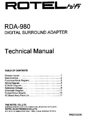 Сервисная инструкция Rotel RDA-980 ― Manual-Shop.ru