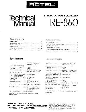 Сервисная инструкция Rotel RE-860 ― Manual-Shop.ru