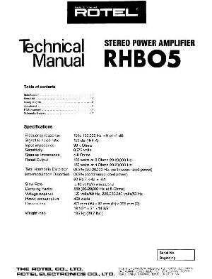 Сервисная инструкция Rotel RHB-05 ― Manual-Shop.ru