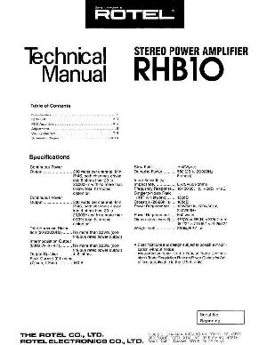 Сервисная инструкция Rotel RHB-10 ― Manual-Shop.ru