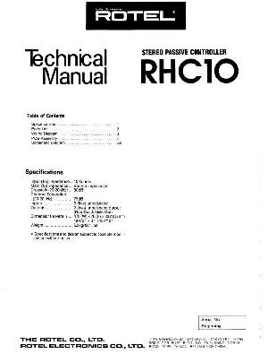 Сервисная инструкция Rotel RHC-10 ― Manual-Shop.ru