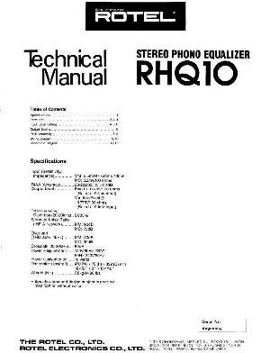 Сервисная инструкция Rotel RHQ-10 ― Manual-Shop.ru