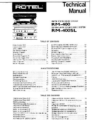 Сервисная инструкция Rotel RM-400, RM-400SL ― Manual-Shop.ru