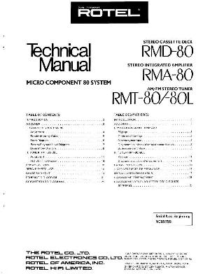 Сервисная инструкция Rotel RMA-80 ― Manual-Shop.ru