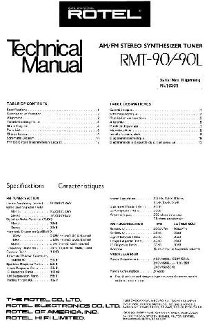 Сервисная инструкция Rotel RMT-90, RMT-90L ― Manual-Shop.ru