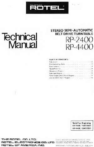 Service manual Rotel RP-2400, RP-4400 ― Manual-Shop.ru