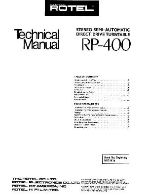 Сервисная инструкция Rotel RP-400 ― Manual-Shop.ru