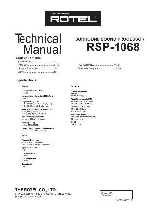Сервисная инструкция Rotel RSP-1068  ― Manual-Shop.ru