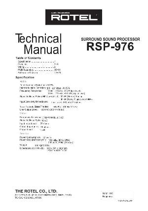 Service manual Rotel RSP-976-V2 ― Manual-Shop.ru