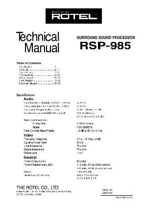 Service manual Rotel RSP-985  ― Manual-Shop.ru