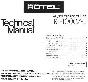 Service manual Rotel RT-1000 RT-1000L ― Manual-Shop.ru