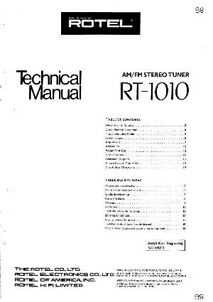 Сервисная инструкция Rotel RT-1010 ― Manual-Shop.ru