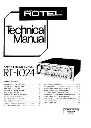 Сервисная инструкция Rotel RT-1024 ― Manual-Shop.ru