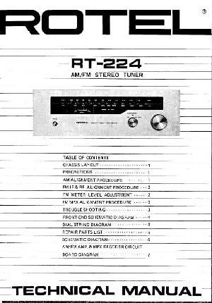 Сервисная инструкция Rotel RT-224 ― Manual-Shop.ru