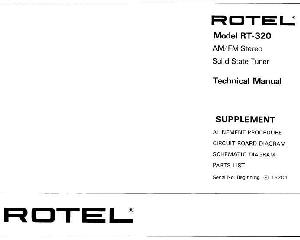 Сервисная инструкция Rotel RT-320 ― Manual-Shop.ru