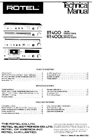 Сервисная инструкция Rotel RT-400 RT-400L ― Manual-Shop.ru