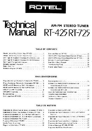 Сервисная инструкция Rotel RT-425 RT-725 ― Manual-Shop.ru